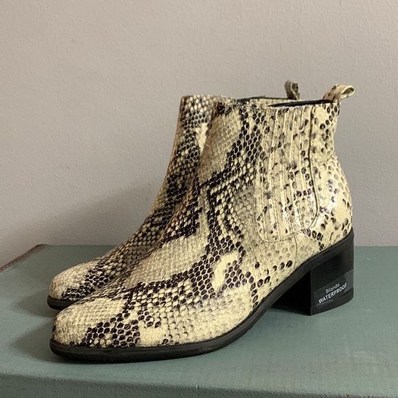 BLONDO Elvina booties Leather Animal Print Western Boots waterproof‎ - Picture 1 of 9